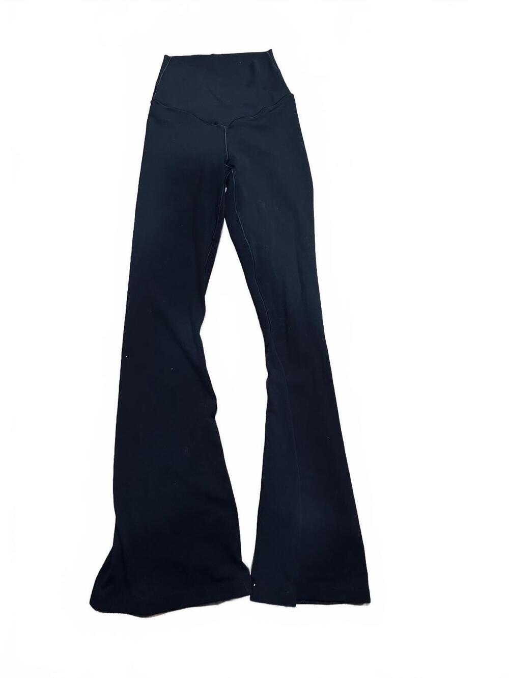 OFFLINE black flare leggings with v cross waistband